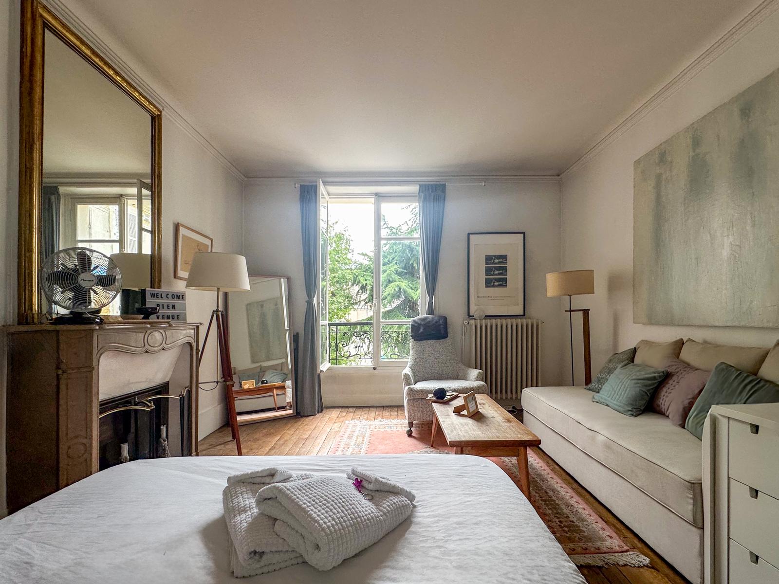 Bedroom and living area